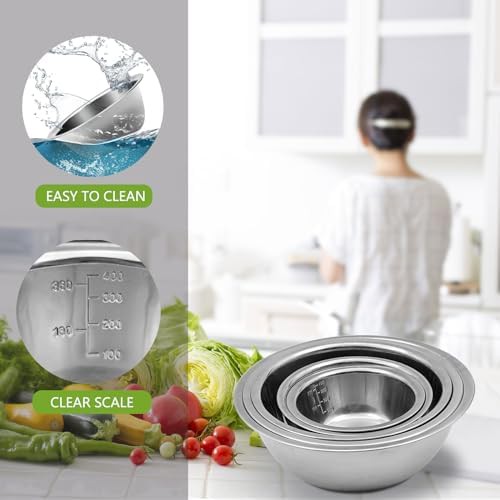 Stainless steel nesting five piece bowl set — photo 5