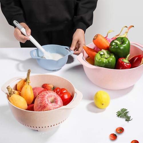 Colorful plastic mixing bowls measuring set — photo 5