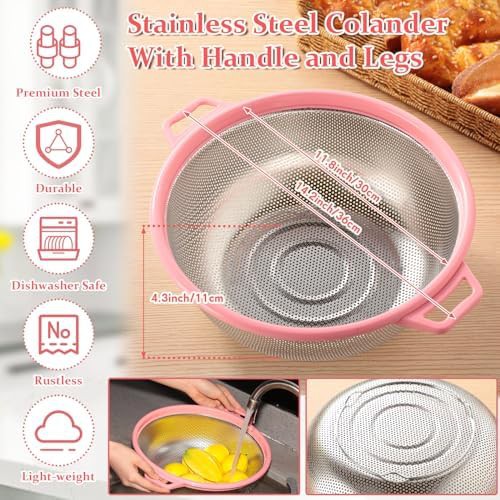 Pink plastic nesting bowls with measuring tools — photo 4