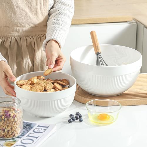 Large white ceramic serving and mixing bowls — photo 4