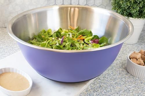 Large Purple Stainless Steel Dough Bowl — photo 4