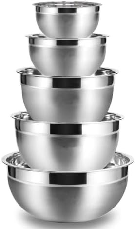 Stainless steel stackable kitchen mixing bowls
