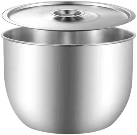 Deep stainless steel egg mixing bowl with lid — photo 4