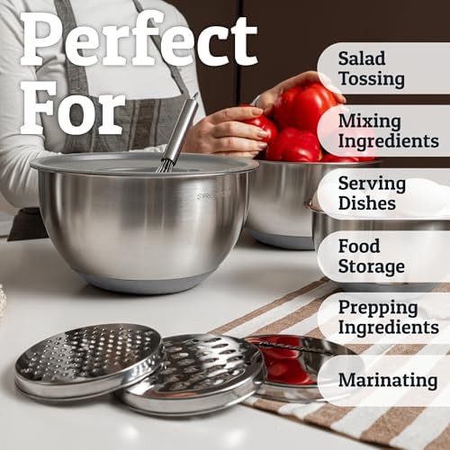 Stainless steel mixing bowls with grater attachments — photo 5