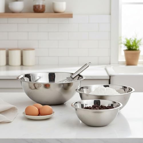 Stainless steel 3-piece nesting bowl set — photo 4