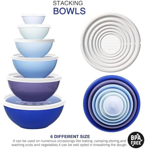 Six Piece Plastic Nesting Mixing Bowls — photo 4
