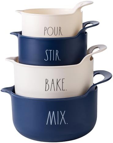 Cream plastic non-slip mixing bowl