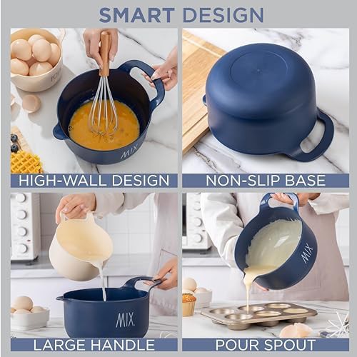 Cream plastic non-slip mixing bowl — photo 4