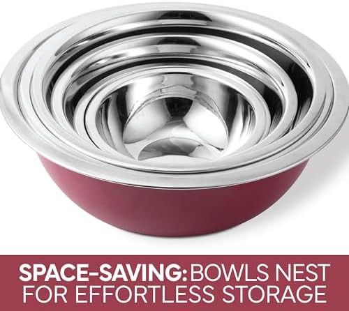 Rose stainless steel nesting mixing bowl set — photo 4