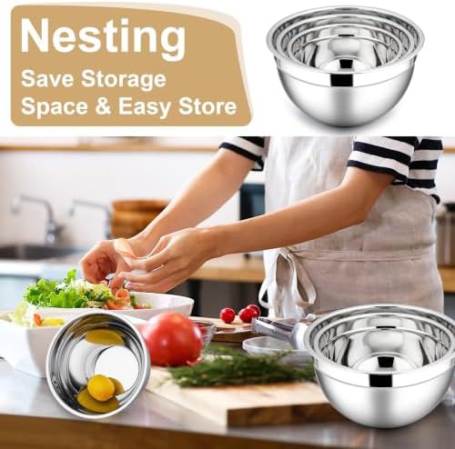 Stainless steel six piece salad bowl set — photo 5