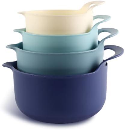 Ombre blue plastic pour spout mixing bowl