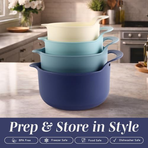 Ombre blue plastic pour spout mixing bowl — photo 3