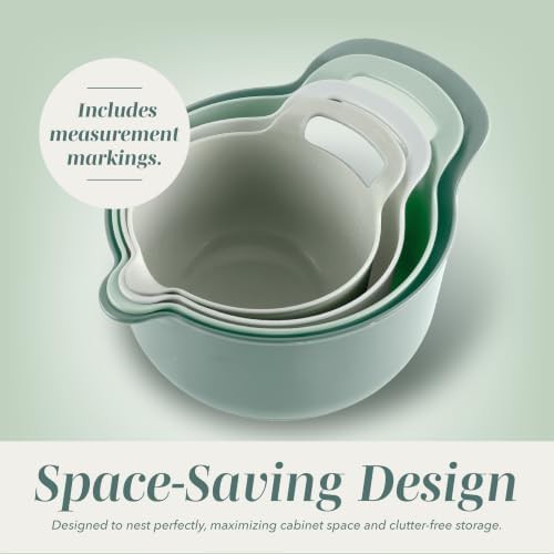 Sage plastic mixing bowl with pour spouts — photo 4