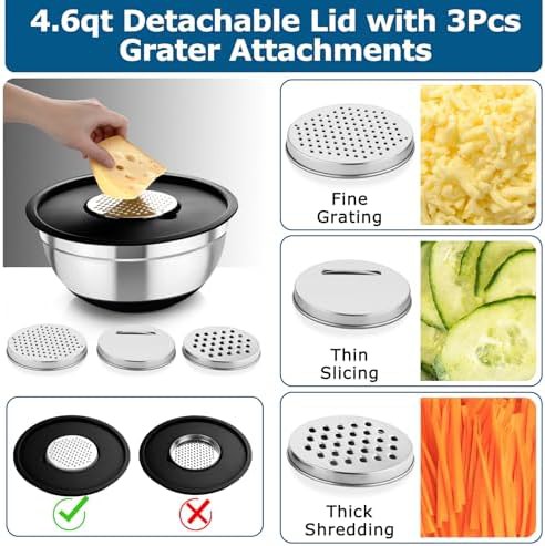 Stainless steel nesting salad and serving set — photo 4