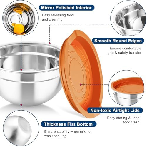 Stainless Steel Mixing Bowls with Grater Attachments — photo 3