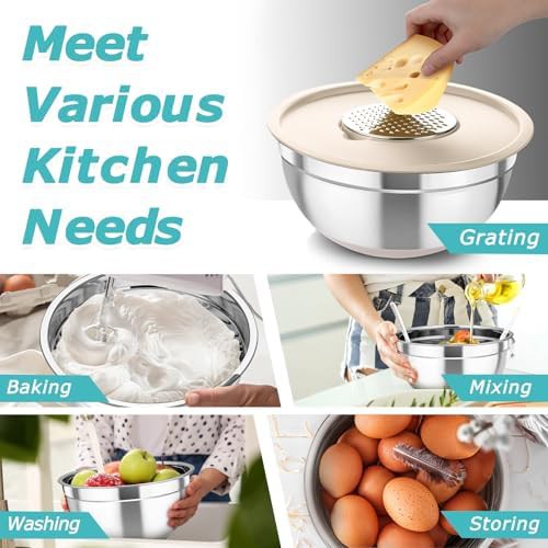 Five piece nesting bowls with grater attachments — photo 5