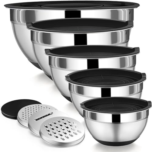 Black nesting bowls with silicone bases