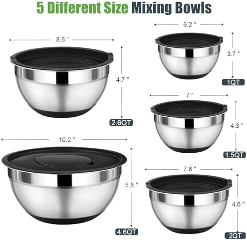 Black nesting bowls with silicone bases — photo 3