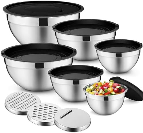 Black nesting bowls with grater attachments