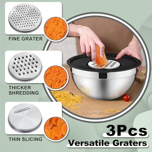 Black nesting bowls with grater attachments — photo 3