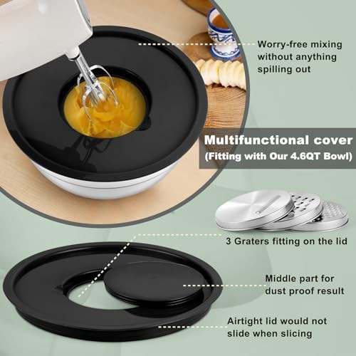 Black nesting bowls with grater attachments — photo 4