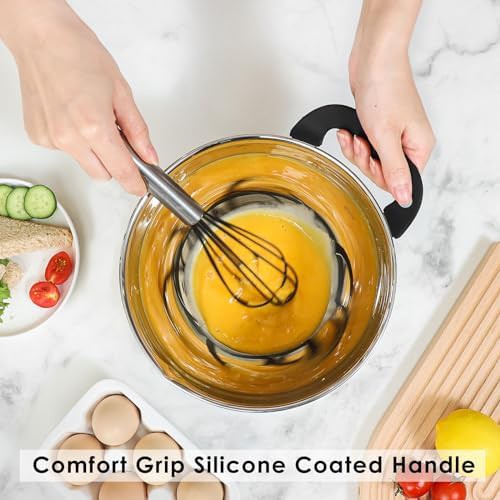 Stackable black mixing bowls with silicone base — photo 4