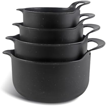 Black speckled plastic nesting mixing bowl set