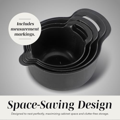 Black speckled plastic nesting mixing bowl set — photo 4