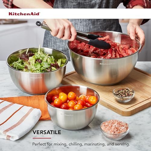 Stainless steel mixing bowls with non slip base — photo 3