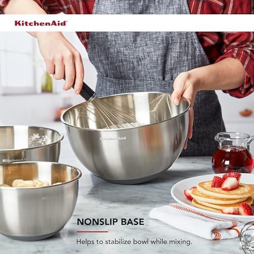 Stainless steel mixing bowls with non slip base — photo 4