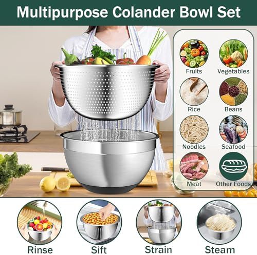Black stainless steel nesting bowls with lids — photo 4