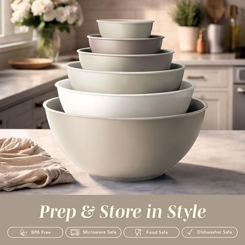 Brown plastic nesting mixing bowl set — photo 3