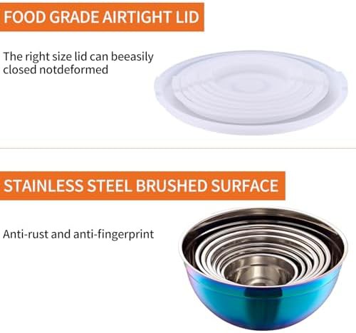 Multicolor stainless steel nesting bowls set of 7 — photo 4