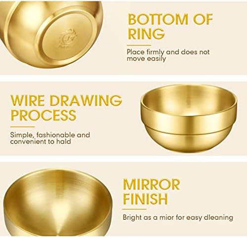 Gold stainless steel decorative prep bowls — photo 4
