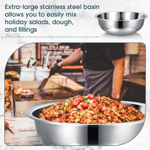 Extra large 16 quart stainless steel bowls — photo 4