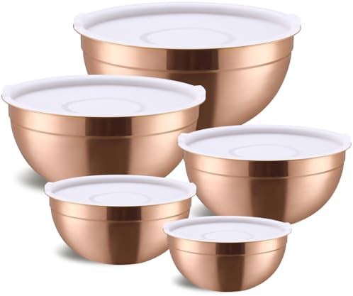 Rose gold stainless steel nesting bowls set of 5