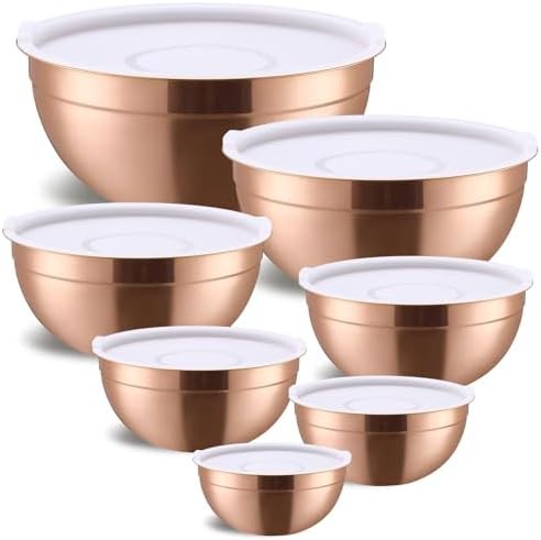 Rose gold stainless steel nesting bowls set of 7