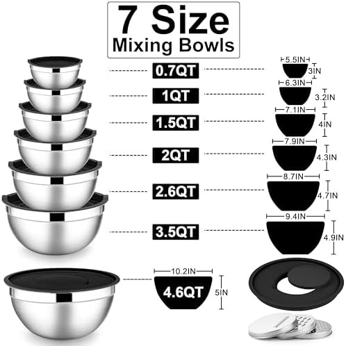 Seven piece meal prep stainless bowls — photo 5