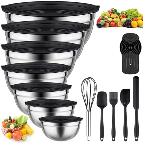 Black stainless steel mixing bowl set