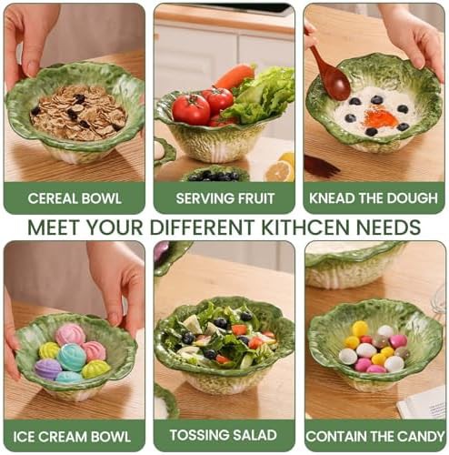 Green Cabbage Porcelain Nesting Bowl Set — photo 4