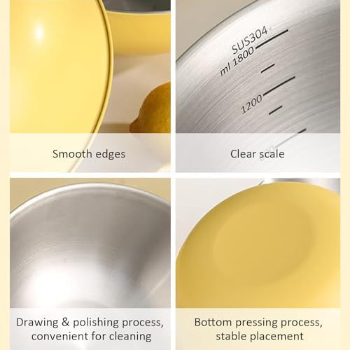 Yellow stainless steel mixing bowl and colander — photo 5