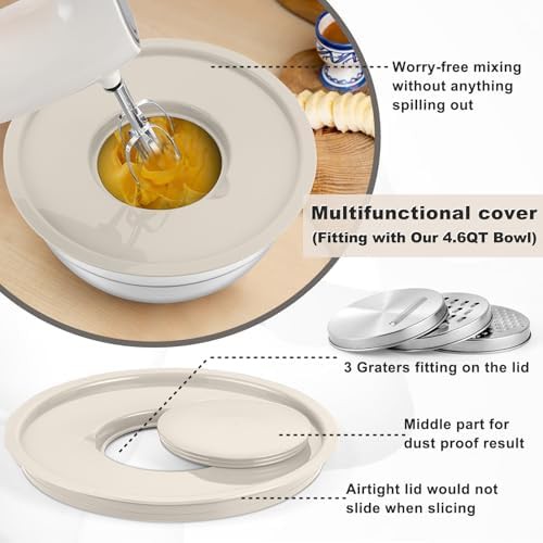 Six piece khaki nesting salad bowl set — photo 4