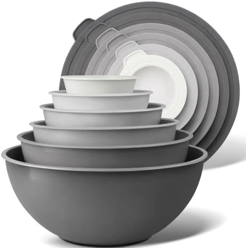 Gray ombre nesting bowls with lids