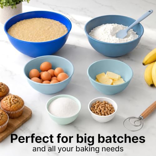 Blue ombre plastic nesting bowls twelve piece — photo 4
