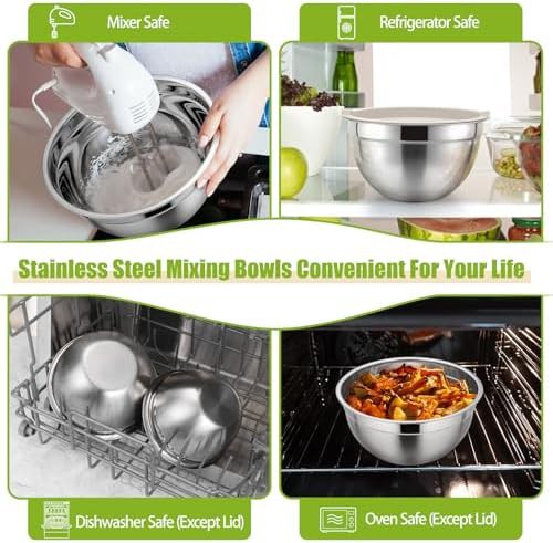Three quart khaki stainless steel bowl set — photo 4