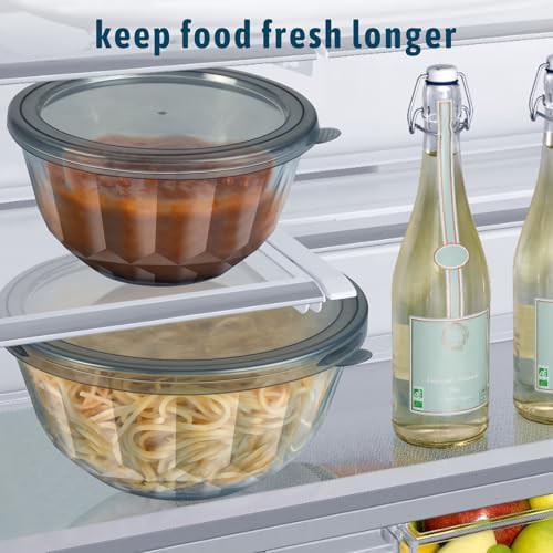 Thick glass nesting bowls with airtight lids — photo 4