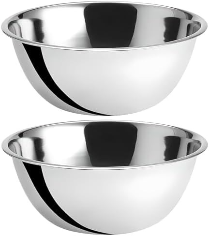 Two Pack Eight Quart Stainless Bowls
