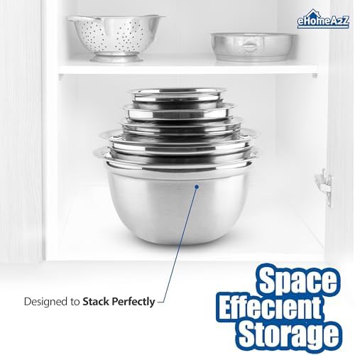 Deep stainless steel five piece mixing set — photo 3