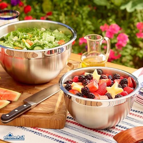 Deep stainless steel five piece mixing set — photo 4