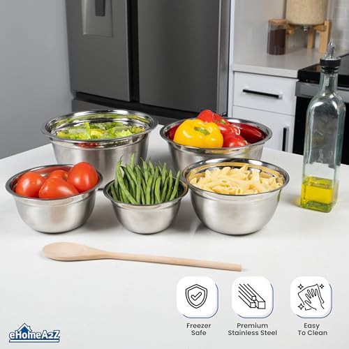 Deep stainless steel five piece mixing set — photo 5